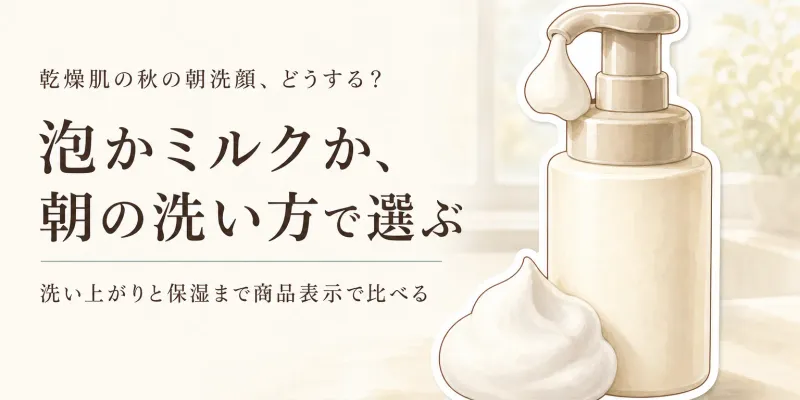 泡洗顔と洗顔ミルク、乾燥肌の秋の朝はどっち？洗い方と保湿感で選ぶ